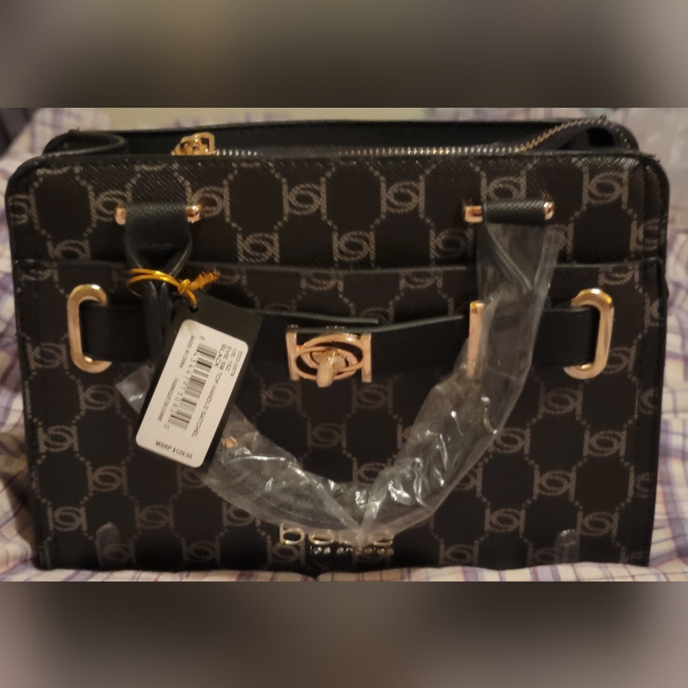 Bebe Black and Gold Women's Handbag - Picture 6 of 7